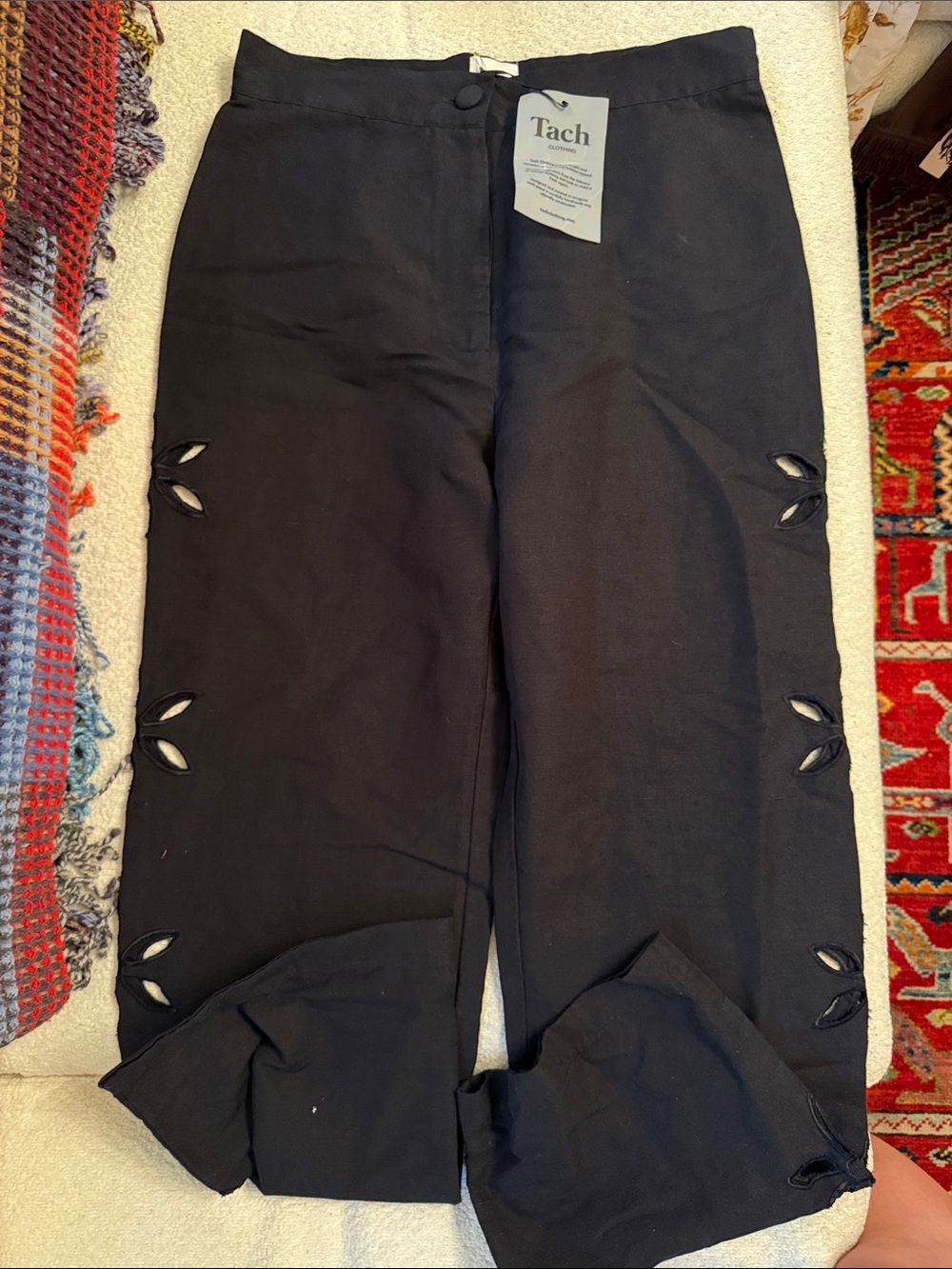 Tach Black Women's Side-Cut Detail Pants